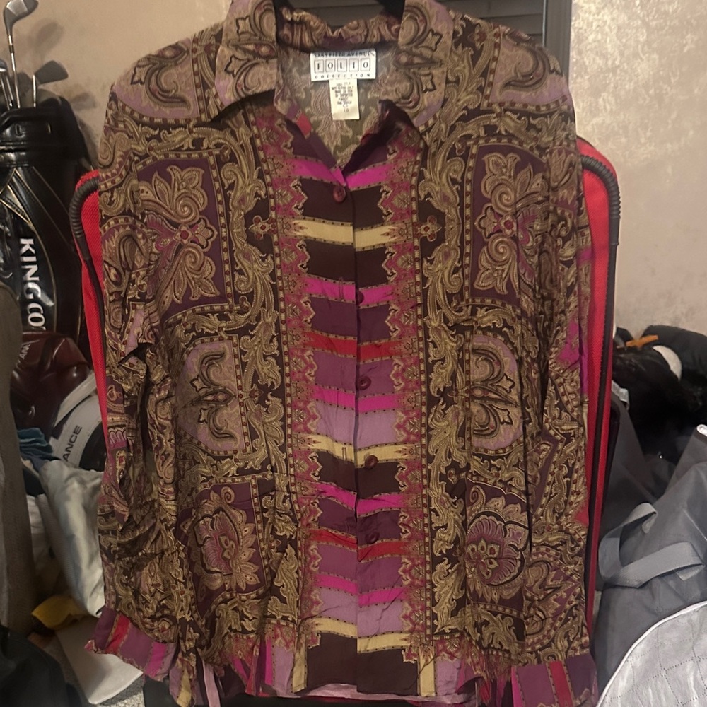 Etro Multicolor Paisley Button-Up Shirt in Pink and Brown